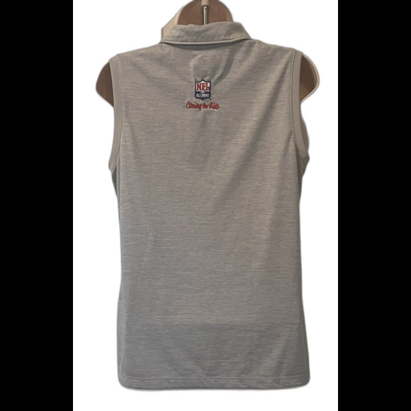 Izod NFL Caring For Kids Alumni Charity Golf Sleeveless Polo Top Womens M Gray - Picture 2 of 2